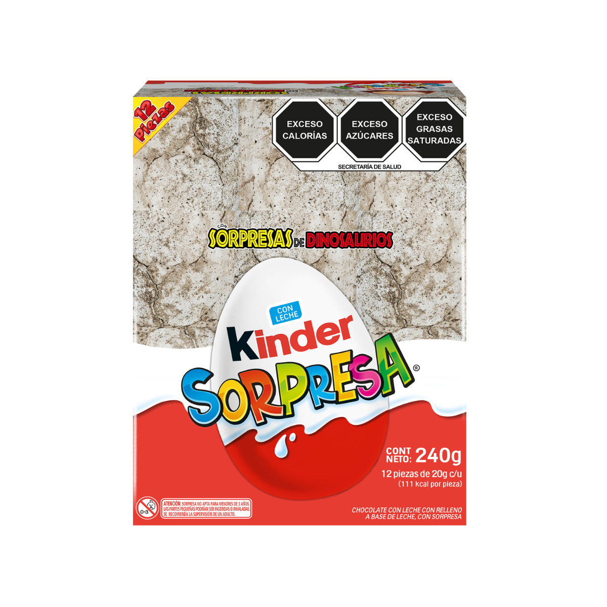 CHOCOLATE KINDER SORPRESA DINOSAURIOS T12