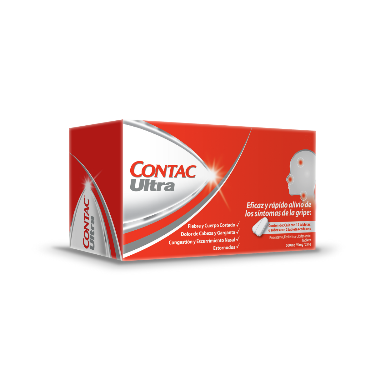 ANTIGRIPAL CONTAC ULTRA C/6/2 TABLETAS - 500 MG
