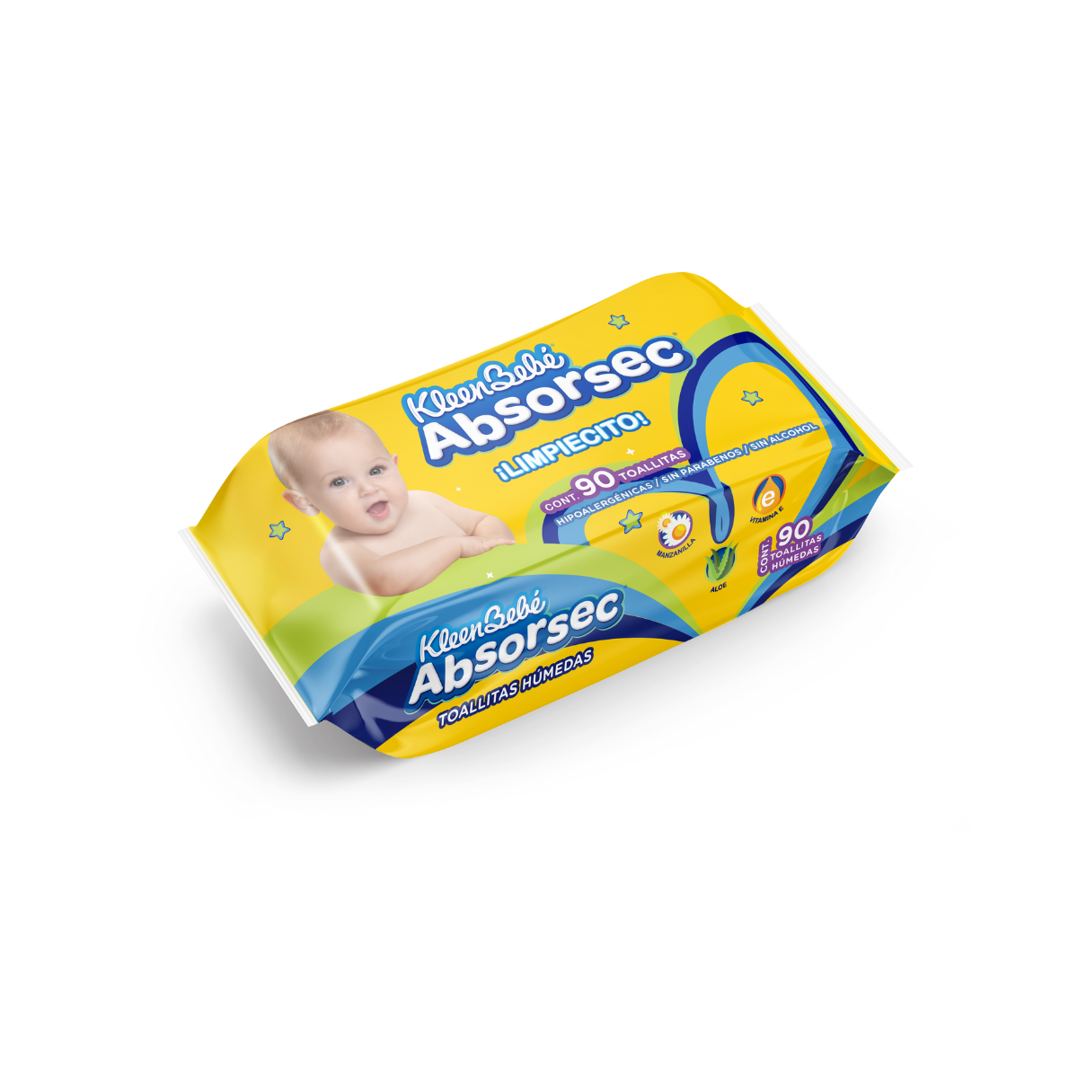 TOALLITAS HÚMEDAS KLEENBEBÉ ABSORSEC C/90