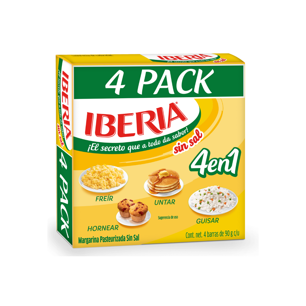 MARGARINA IBERIA SIN SAL C/4 90 GR